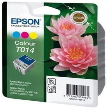Epson T014 (T014401) Colour Original Ink Cartridge (Pink Flower)