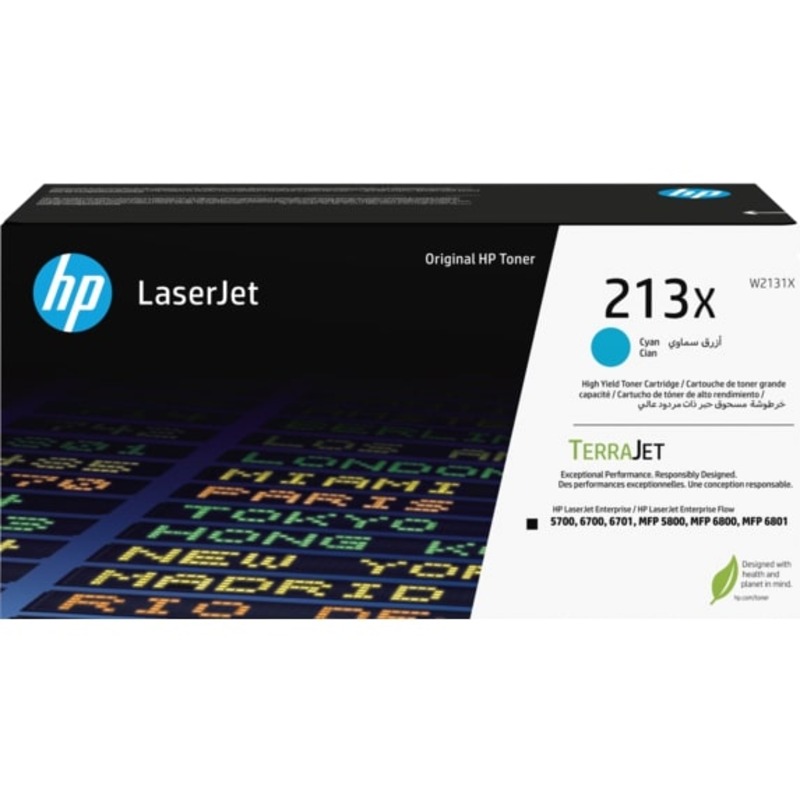 HP 213X (W2131X) Cyan Original High Capacity Toner Cartridge