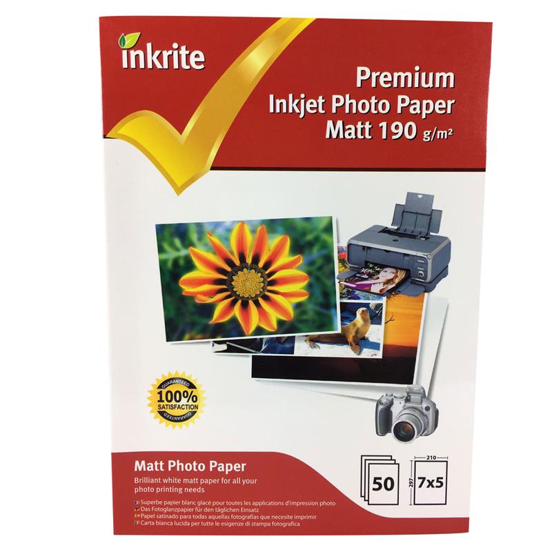 Inkrite PhotoPlus Professional Paper Matt 190gsm 7x5 (50 sheets)