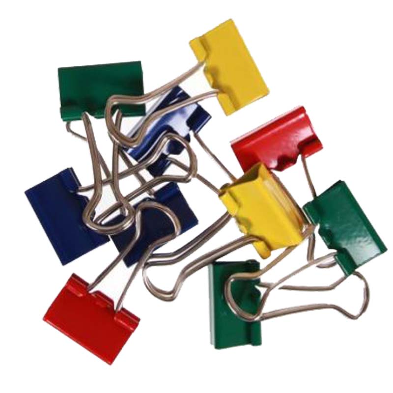 Value Fold Back Clips 19mm Assorted Colour PK50