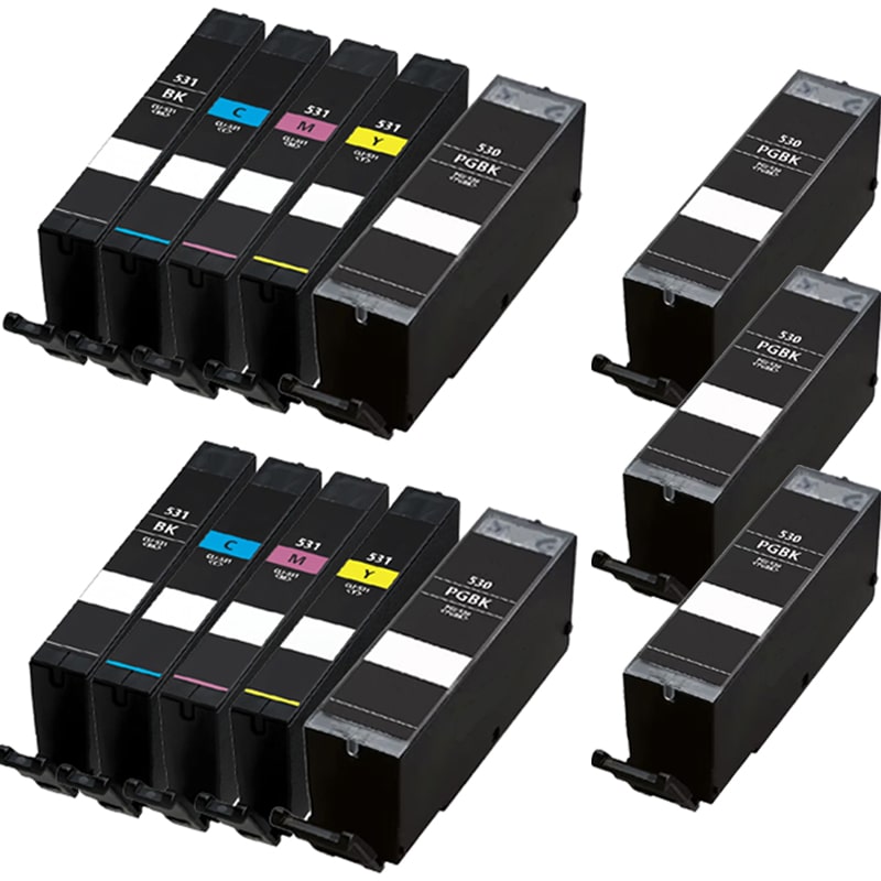 Compatible Multipack Canon PGI-530/CLI-531 2 Sets + 3 EXTRA Black Ink  Cartridges 