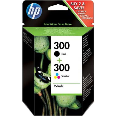 HP 300 Black and Colour Original Inkjet Print Cartridge Combo Pack