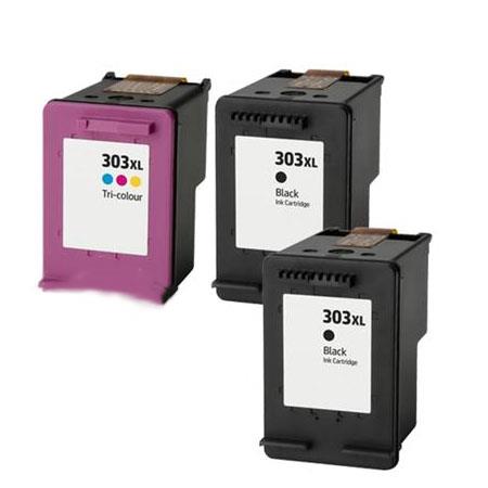 HP 303XL - 2x Remanufactured HP 303XL Black & 1x Colour Ink Cartridge  Multipack - Ink Trader