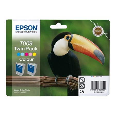 Epson T009 (T009402) Colour Original Ink Cartridge Twin Pack (Toucan)