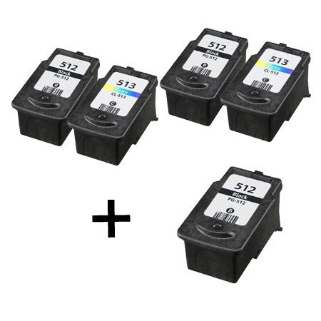 gå på indkøb krænkelse Vedhæft til Compatible Multipack Canon PG-512/CL-513 Full Set + 1 EXTRA Black Ink  Cartridge - Printerinks.com