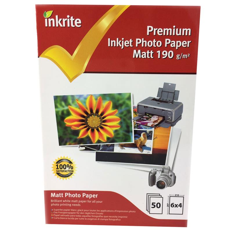 Inkrite PhotoPlus Professional Paper Matt 190gsm 6x4 (50 sheets)