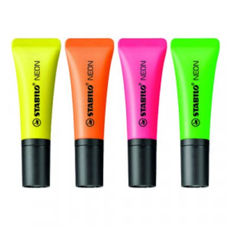 Stabilo Neon Highlighters Assorted Colours PK4