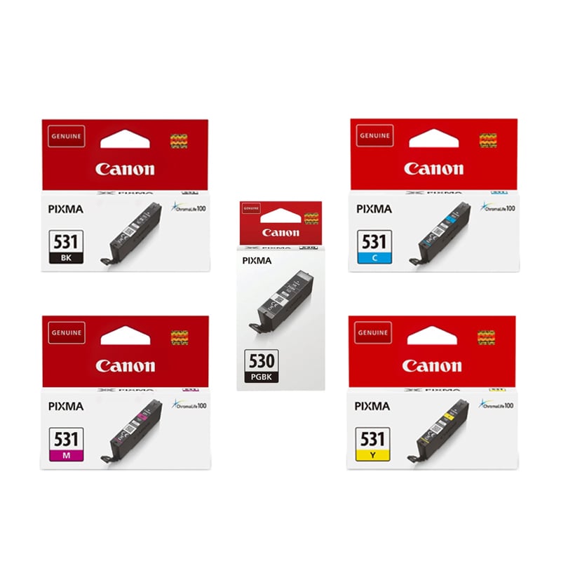 Compatible Multipack Canon PGI-530/CLI-531 Set (Incl Grey)+ 2 EXTRA Black  Ink Cartridges 