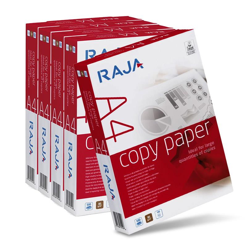 Raja A4 White A4 Paper 80gsm - Box of 5 Reams (5 X 500 Sheets)