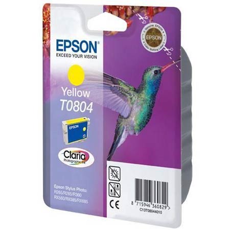 Epson T0804 (T080440) Yellow Original Ink Cartridge (Hummingbird)