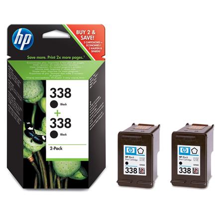 HP 338 Black Original Twinpack Inkjet Print Cartridge with Vivera Inks