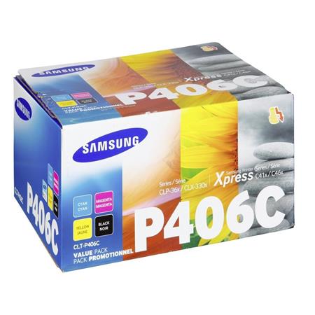 Samsung CLT-P406C Black/Cyan/Magenta/Yellow Standard Capacity Printerinks.com