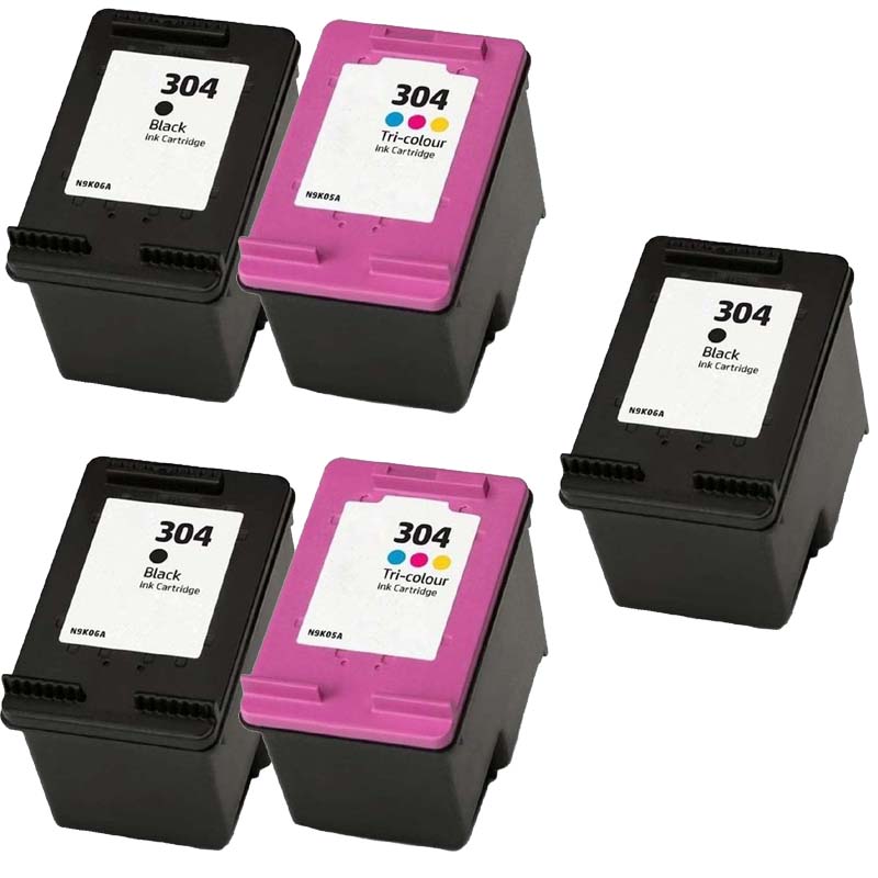 Compatible Multipack HP 304 2 Full Sets + 1 EXTRA Black Ink Cartridges 