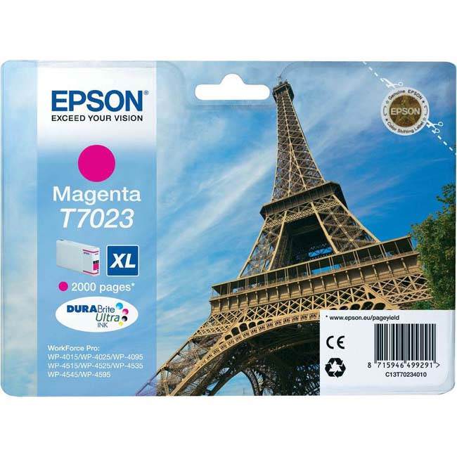 Epson T7023 (T702340) Magenta High Capacity Original Cartridge (Eiffel Tower)