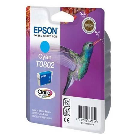 Epson T0802 (T080240)Cyan Original Ink Cartridge (Hummingbird)