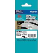 Brother TZeFX241 Original  P-Touch Flexible Label Tape 3/4 x 26.2 ft (18mm x 8m) Black on White