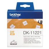 Brother DK-11221 Original Square Label Tape (23mm x 23mm) Black on White x 1000