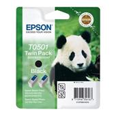 Epson T050 (T050142) Black Twin Pack Original Ink Cartridges (Panda)