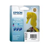 Epson T048C (T048C40) Original Black and Colour Cartridge Triple Pack (Seahorse)