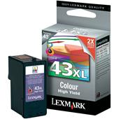 Lexmark No.43XL Tri-Colour Original High Capacity Ink Cartridge (18YX143E)