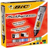 Bic Marking 2300 Chisel Tip Permanent Marker Assorted PK4