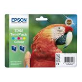 Epson T008 (T008402) Colour Original Ink Cartridge Twin Pack (Parrot)