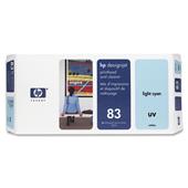 HP 83 Light Cyan Pigment-Based UV-Resistant Printhead and Printhead Cleaner Bundle