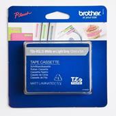 Brother TZe-MQL35 Original P-Touch Label Tape (12mm x 8m) White On Grey