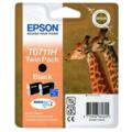 Epson T0711H (T07114H) Black High Capacity Original Ink Cartridge Twin Pack (Giraffe)